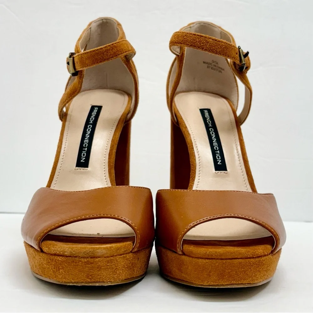 French Connection Dita Platform Heeled Sandals 7 - Picture 2 of 10